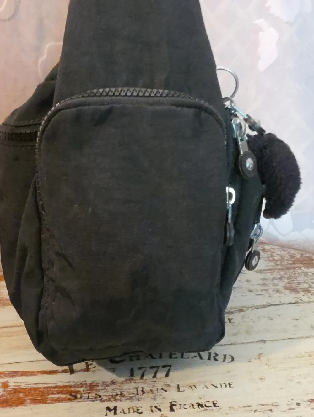 Kipling Black Hobo Shoulder Bag with Multiple Zips